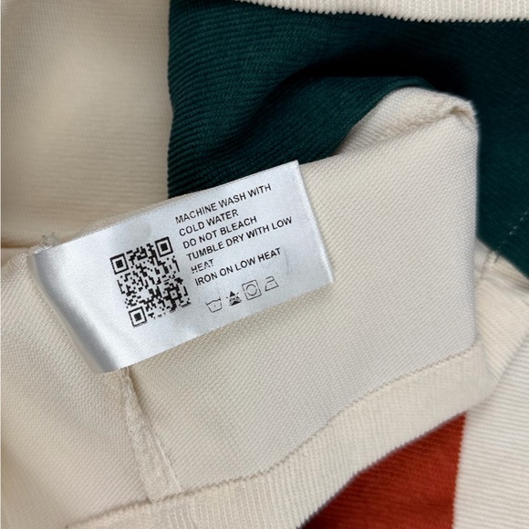 Cider Retro Colorblock Short Sleeve Button Up Crop Blouse Patchwork XS Like New - Picture 9 of 10